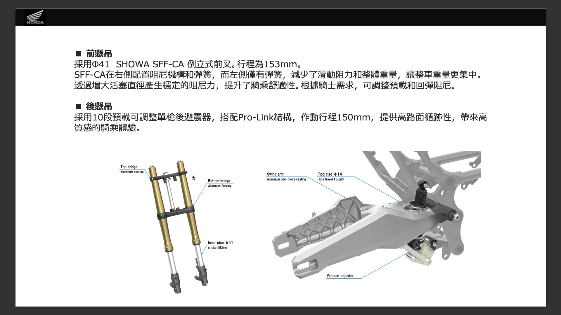 懸吊、煞車採用和前一代相同的規格